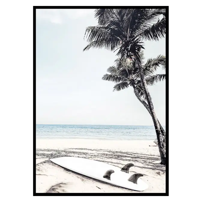 Poster Gallerix Surfboard On Beach