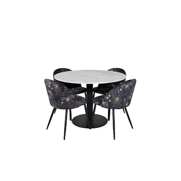 Matgrupp Venture Home Estelle med 4 Valentina Stolar PolyEstelletyg