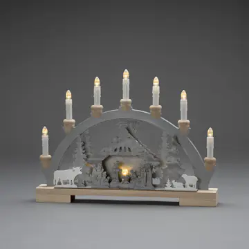 Adventsljusstake Gnosjö Konstsmide Motiv 7 Ljus Hus och Djur