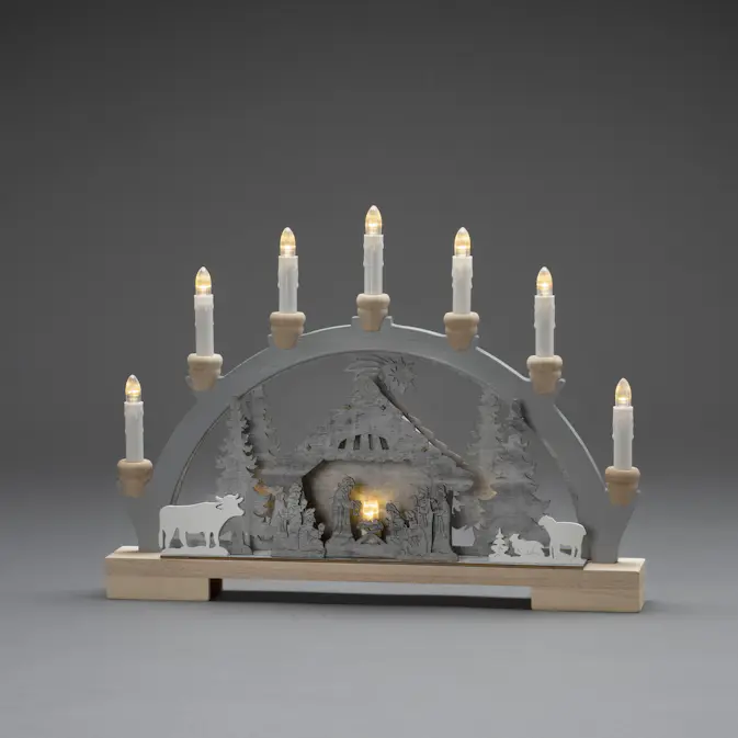 Adventsljusstake Gnosjö Konstsmide Motiv 7 Ljus Hus och Djur