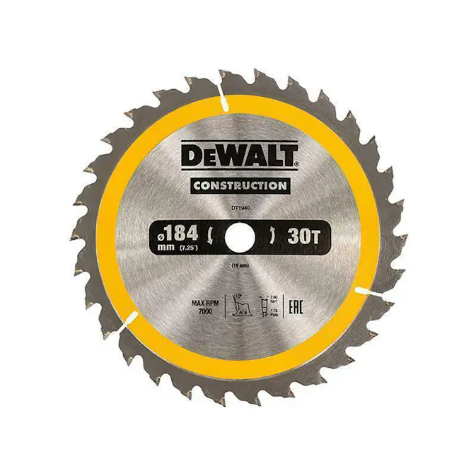 Cirkelsågklinga DeWalt DT1940 184X16 mm 30T