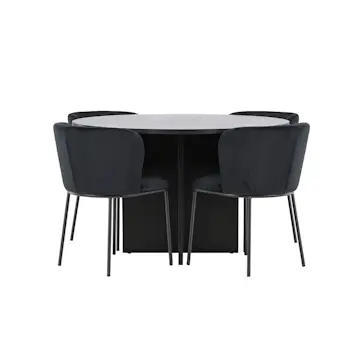 Matgrupp Venture Home Strada Ø120 cm med 4st Edina Matstolar