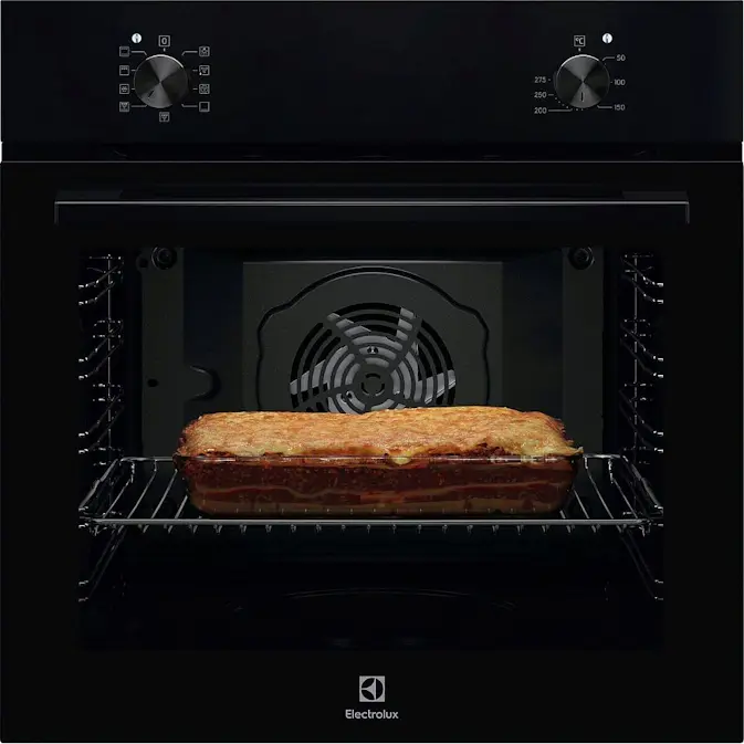 Inbyggnadsugn Electrolux EOB105K Svart med Varmluft och AquaClean