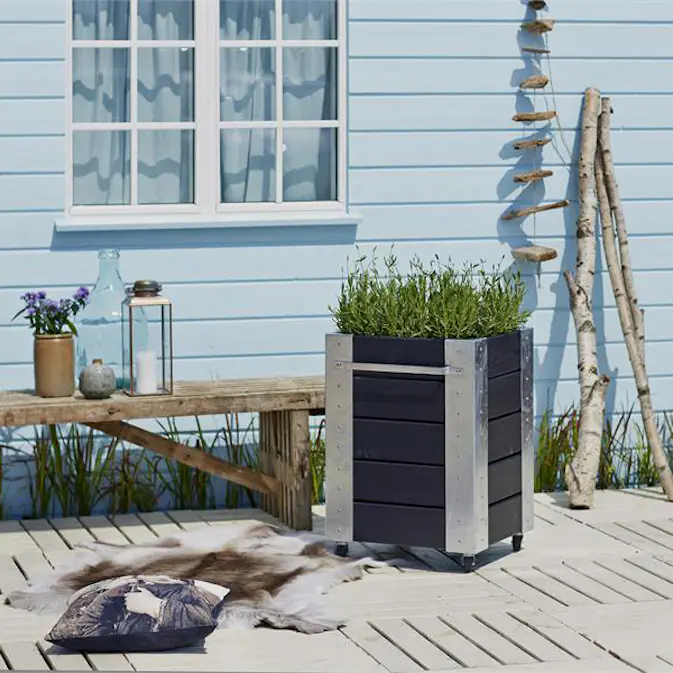 Blomlåda PLUS Cubic Svart 46x50x70 cm