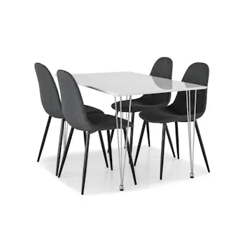 Matgrupp Basic Home Kronblom Rektangulärt Matbord 120 cm med 4 Nibe Matstol