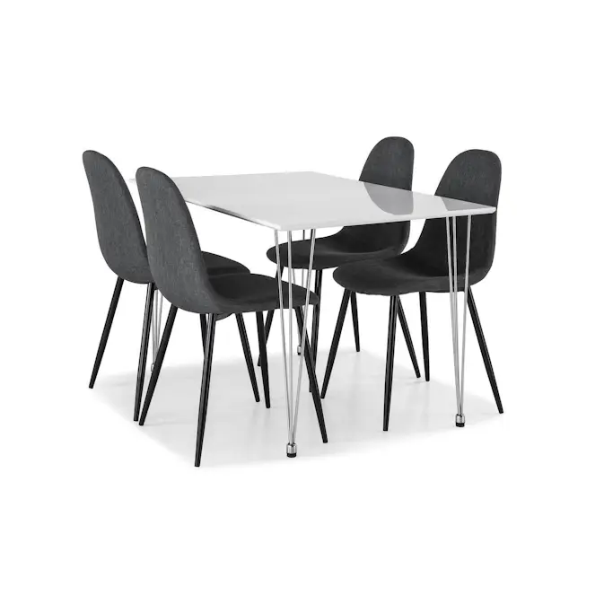 Matgrupp Basic Home Kronblom Rektangulärt Matbord 120 cm med 4 Nibe Matstol