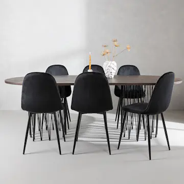 Matgrupp Venture Home Stone med 6 Polar Stolar Sammet