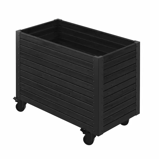 Planteringslåda med Hjul PLUS Cubic Living Svart 87x47x65,5 cm