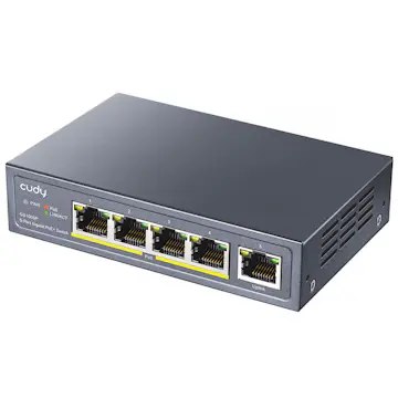 Gigabit PoE+ Switch CUDY GS1005P 5-Port Datortillbehör