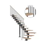 Vinkeltrappa Dolle Dubai Ek Vit Oljad 1/4 Classic IIII