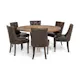 Matgrupp Manor House Lyon Runt Matbord Ø150 cm & 6 Tuva Stolar Trä/Brun Almträ