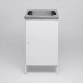 Tvättbänk Contura Steel CAB 5 Bänkskåp för Tvättstuga med Låsbar Dörr Vit