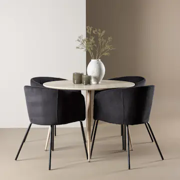 Matgrupp Venture Home Plaza Ø100 med 4 st Berit Stolar