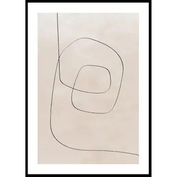 Poster Gallerix Line Art Abstract Shapes No1