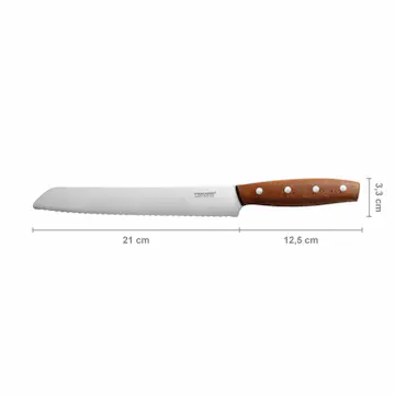 Brödkniv Fiskars Norr 21 cm – Tandad Kniv i Rostfritt Stål