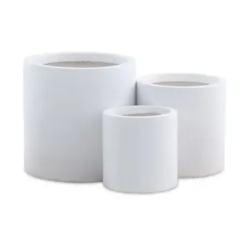 Kruka Lyfco Rund och Hög Vit 3-pack