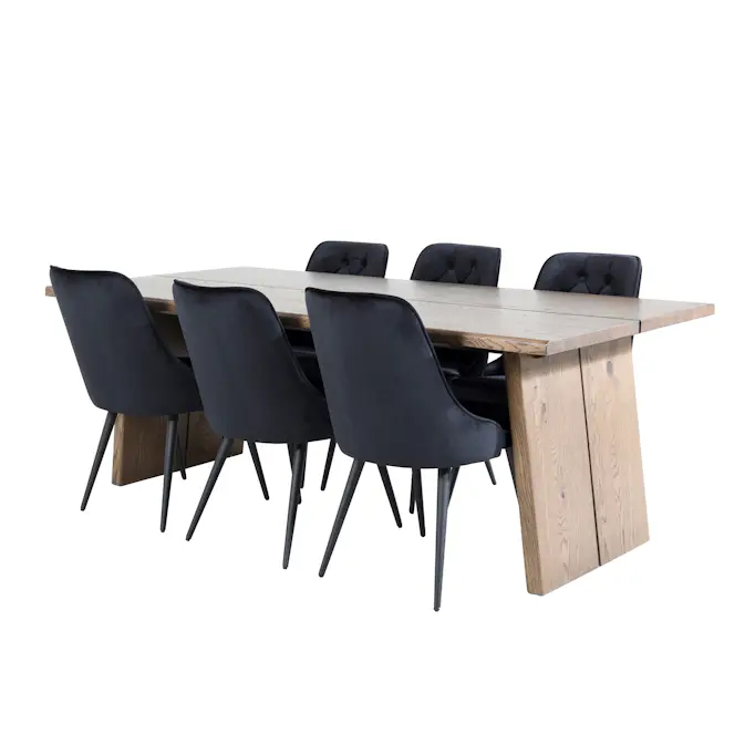 Matgrupp Venture Home Lotus med 6 Vera Stolar Sammet