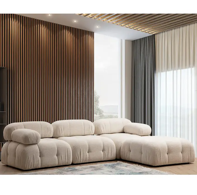 Soffa In Living Bengul 3-sits med Divan/Fotpall