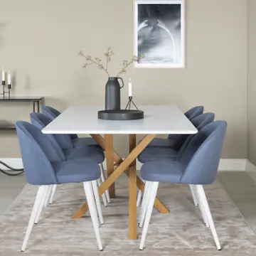 Matgrupp Venture Home Piazza med 6st Velvet Stolar