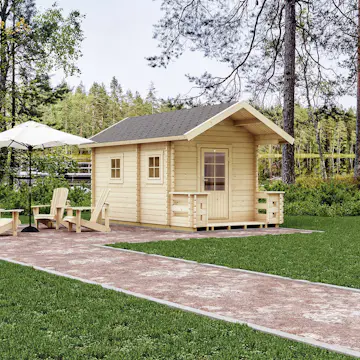 Bastu Luoman Tulilampi 10,3 m² Fristående Utebastu med Sadeltak & Dubbla Rum