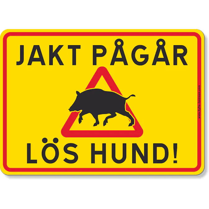 Varningsskylt 5etta Magnetskylt Jakt Pågår Vildsvin