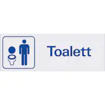 Skylt Systemtext Toalett Herr 225x80 mm Aluminium