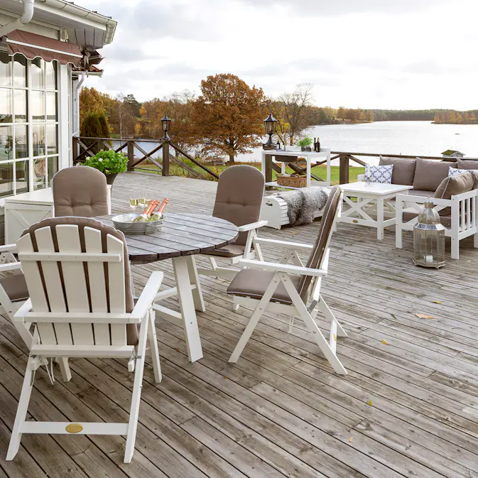 Utebord Hillerstorp Shabby Chic Ø 138 cm med Zinkspann