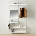 Hallösning Elfa Decor+ Enkel med Lutande Hyllor och Spegel