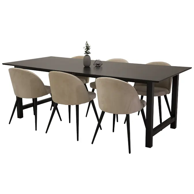 Matgrupp Venture Home Clara med 6 Valentina Stolar