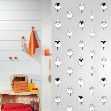 Duschdraperi Spirella Lana black 180x200