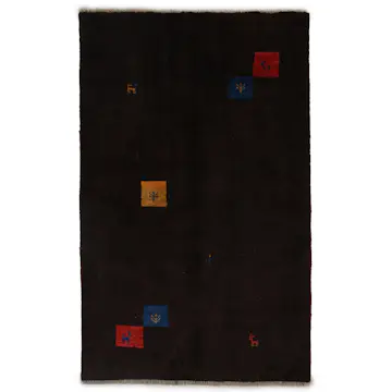 Persisk Matta Arkiio Gabbeh Shiraz Ull Mörkbrun 115x185