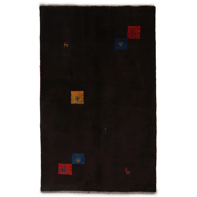 Persisk Matta Arkiio Gabbeh Shiraz Ull Mörkbrun 115x185