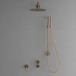 Takduschset Scandtap Steel Harmonized 6X med Badkarsblandare för Inbyggnad