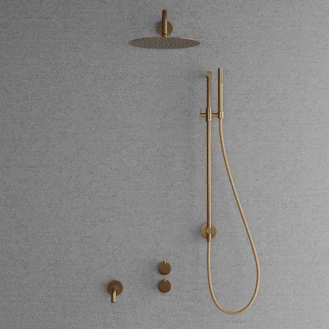 Takduschset Scandtap Steel Harmonized 6X med Badkarsblandare för Inbyggnad