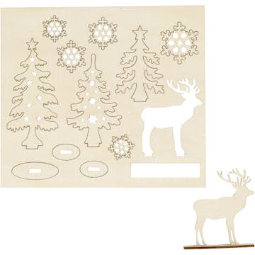 Träfigurer Creativ Company Sätt-Ihop-Själv Skog med Rådjur 1 Förp