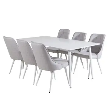 Matgrupp Venture Home Pobbie med 6 Vera Stolar Vita Ben