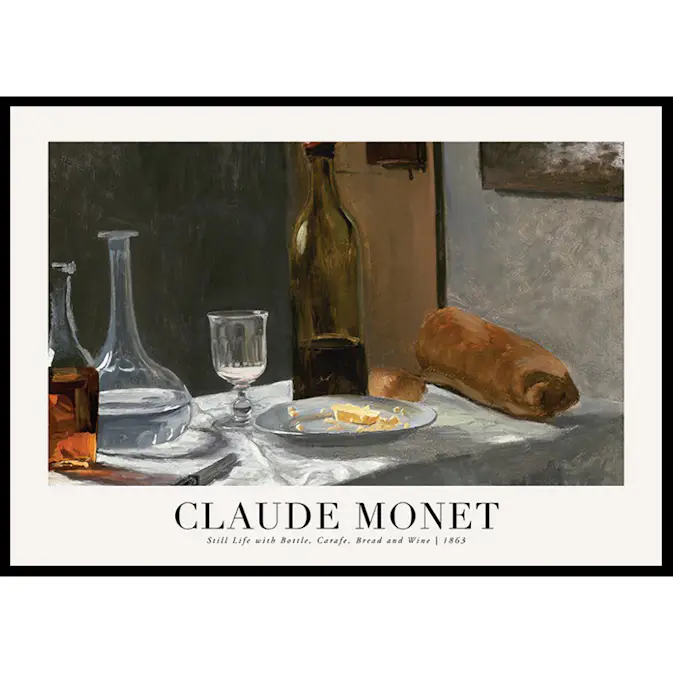 Poster Gallerix Still Life With Bottle And Wine 1863 By Claude Monet