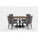 Matgrupp Bloomington Lyon Runt Matbord 120 cm Svart Bas med 4 Viktoria Matstol