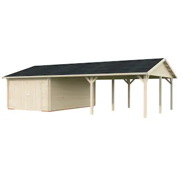 Garage Palmako Roger med Carport 53,1 m2 och Slagport