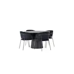 Matgrupp Venture Home Lanzo Ø120 cm med 4 st Selma stolar