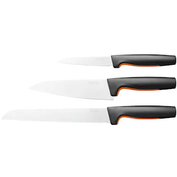 Knivset Fiskars Functional Form 3 Delar Brödkniv, Stor Kockkniv och Grönsakskniv
