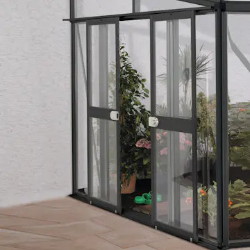 Dörrar Vitavia Helena Dubbeldörrar med Glas Antracit för Växthus