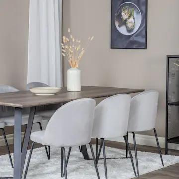 Matgrupp Venture Home Madde med 6 Wrigley Stolar Sammet