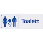 Skylt Systemtext Toalett Dam/herr 225x80 mm Aluminium