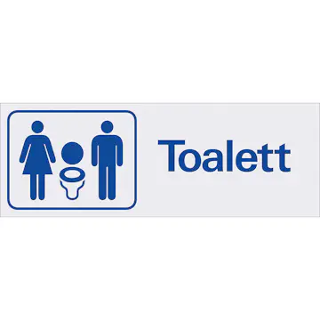 Skylt Systemtext Toalett Dam/herr 225x80 mm Aluminium