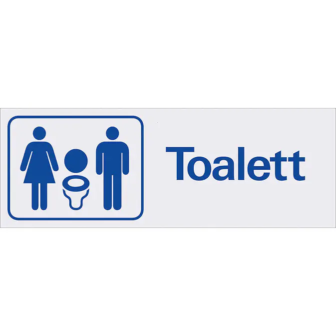 Skylt Systemtext Toalett Dam/herr 225x80 mm Aluminium