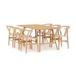 Matgrupp Bark Jerup Rektangulärt Matbord 180 cm med 6Dastoori Matstol