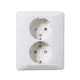 Vägguttag Elko 2-Vägs Låg RS Renvit