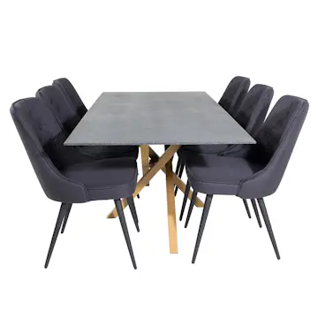 Matgrupp Venture Home Piata med 6 Vera Stolar Polyestertyg