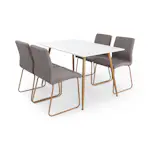 Matgrupp Basic Home Pontus Rektangulärt Matbord 120 cm med 4 Trude Matstol